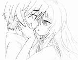 Anime Coloring Kissing Couple Drawing Paintingvalley Pages Explore Drawings Couples sketch template