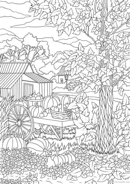 autumn harvest printable adult coloring pages  favoreads