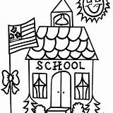 Coloring School House sketch template