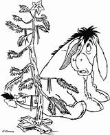 Christmas Eeyore Coloring Pages Colouring Drawings Disney Coloriage Tree sketch template