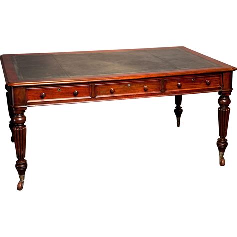 english antique writing table  mahogany fitted   drawers circa