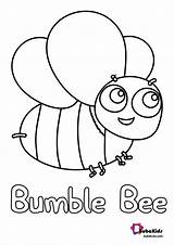 Coloring Bumble Bubakids Bumblebee Animalcoloring sketch template