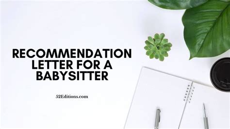 recommendation letter   babysitter sample   letter