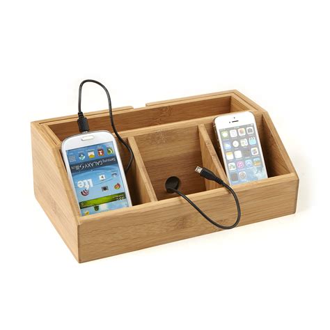 mind reader  component bamboo charging station  desk organizer brown walmartcom