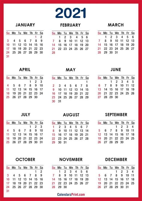 yearly calendar  printable   calendar printables