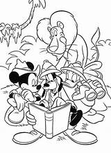 Mickey Coloring Mouse Friends Safari Book Looking Animal sketch template
