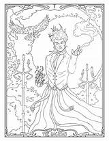 Coloring Pages Magic Printable Mage Adult Etsy Book Nouveau sketch template