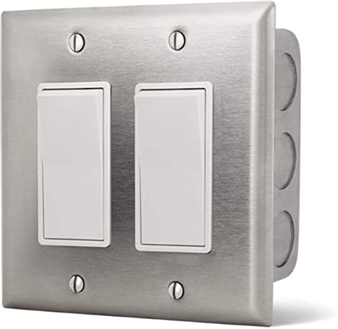 infratech dual flush mount   switch  stainless steel wall plate  gang box