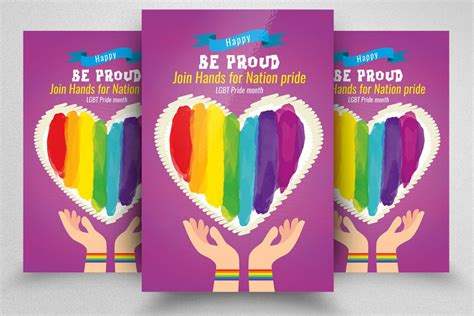 lgbt pride flyer poster template creative photoshop templates