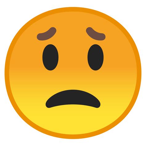 worried face icon noto emoji smileys iconset google