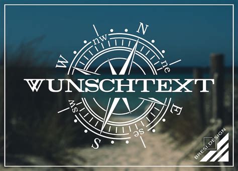 wunschtext kompass aufkleber etsy