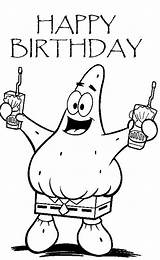 Coloring Birthday Spongebob Pages Happy Printable Cards Patrick Bob Kids Color Sponge Party Squarepants Colouring Print Choose Board Nickelodeon Kittybabylove sketch template