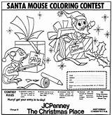 Coloring Contest Santa Christmas Mouse Jcpenney 1971 sketch template
