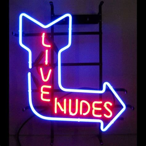 live nudes real glass neon light sign display beer bar pub club 17 x14