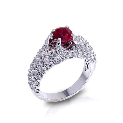 spiraling ruby diamond ring jewelry designs