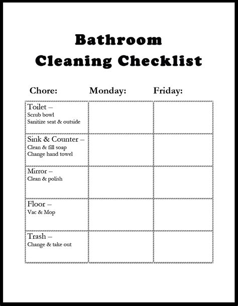 printable bathroom cleaning checklist charlotte clergy coalition