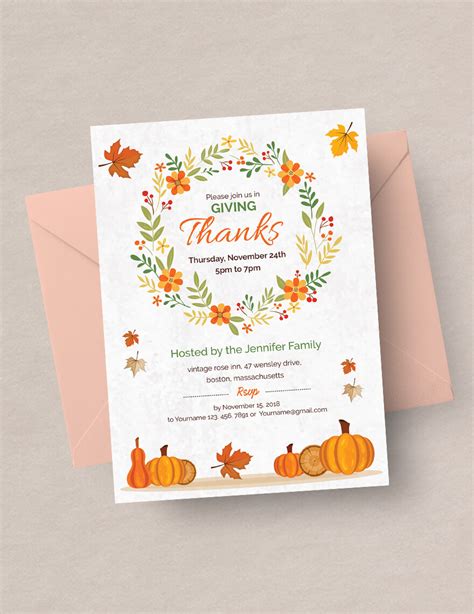 thanksgiving invitation templates collection  begindot