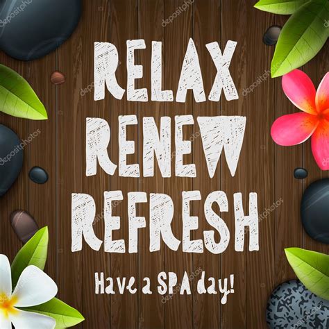 spa day relax renew refresh stock vector image  cikopylove