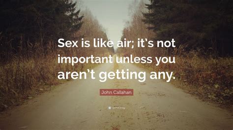 John Callahan Quote “sex Is Like Air Its Not Important Unless You