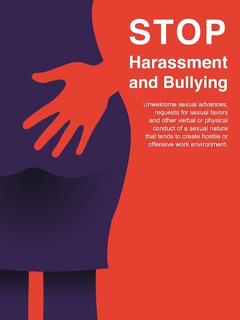 sexual harassment and workplace bullying concept poster vector