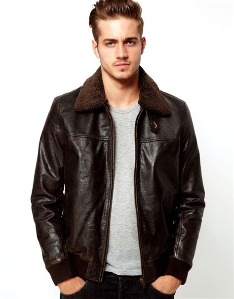 asos leather jackets collection    men casual leather