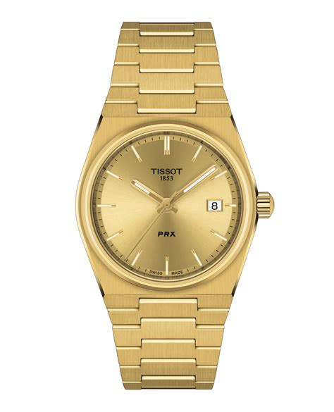 tissot  prx quartz  pvd gold champagne watchbase