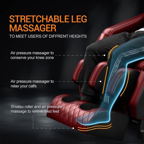 Homasa Red Full Body Massage Chair Zero Gravity Recliner
