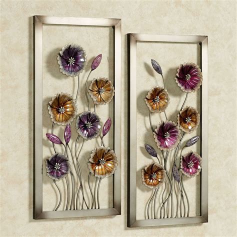 charming floral metal framed wall art set