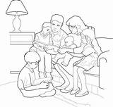 Coloring Family Lds Pages Church Families Going Reading Children Together Primary Friend Printable Library Color Scriptures Clipart Line Animal Evening sketch template