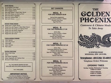 golden phoenix woodhall spa  station  restaurant reviews