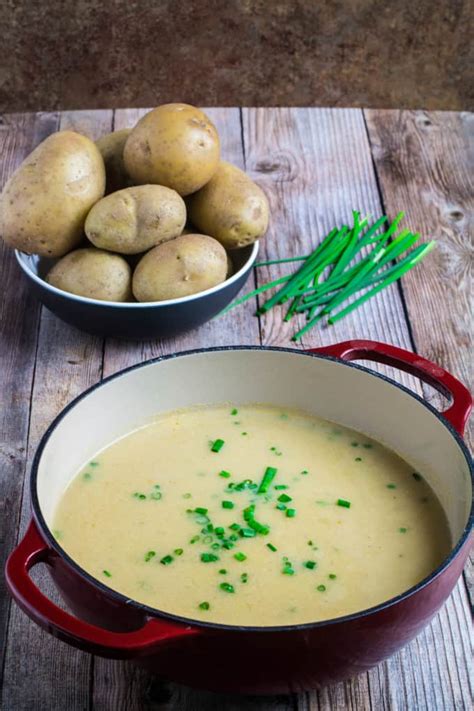 creamy potato leek soup dishing delish