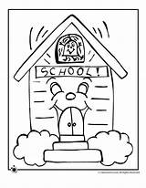 School Pages Coloring Color Clipart Printable Back House Library sketch template