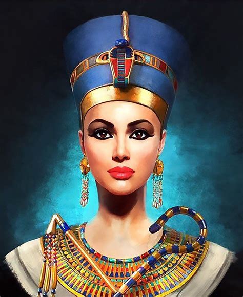 Nefertiti The Beautiful Queen Egyptian Art Hand Painted Oil