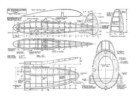 fighter glider plan thumbnail model airplanes   plan gliders