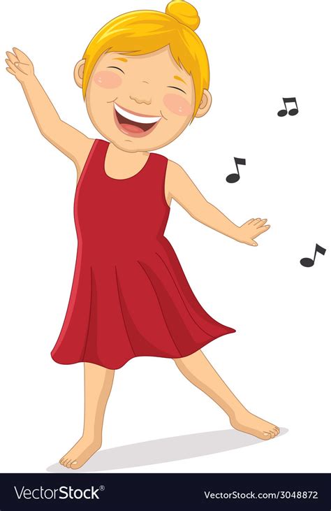 happy girl dancing royalty free vector image vectorstock