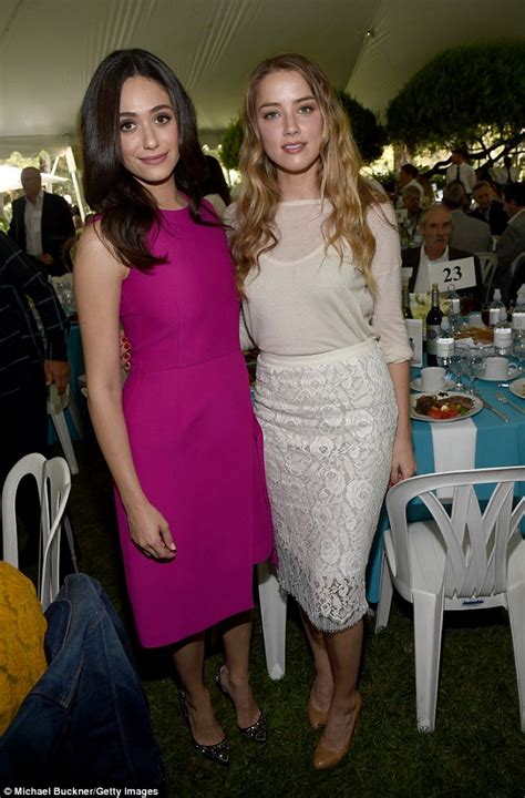 emmy rossum and amber heard in pink and pastel at la