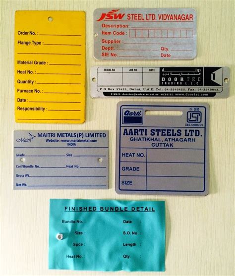 identification tag   price  vasai  siddhi vinayak metal pressing works id