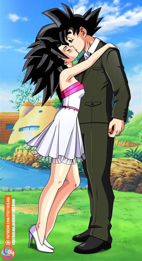 Commission Caulifla Kiss Goku By Foxybulma Personajes
