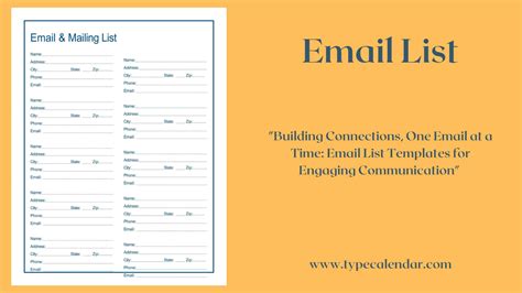 printable email list templates  word excel