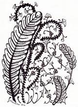 Fern Zentangles sketch template