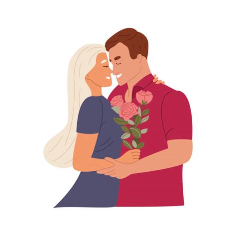 160 kissing blonde couple pics illustrations royalty free vector