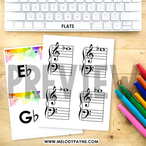 note flash cards treble bass notes   grand staff melody