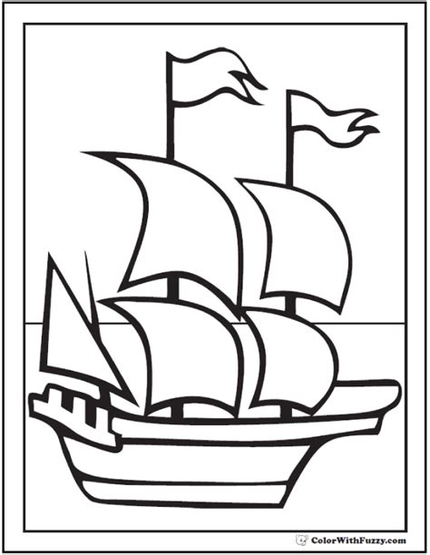 mayflower ship coloring pages