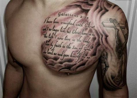 Pin By Dave Whichard On Tats Verse Tattoos Chest Tattoo Men Bible