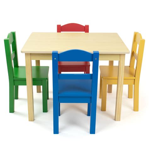 humble crew primary kids wood table   chairs set natural woodprimary walmartcom