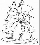 Coloring Pages Tree Winter Christmas Snowman Printable Drawing Wonderland Shovel Kindergarten Scenes Season Templates Nature Clipart Colouring Print Sheets Color sketch template