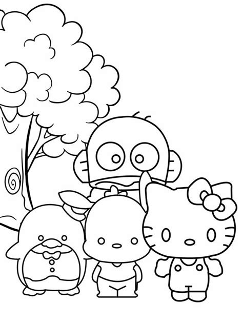 kitty  friends coloring page  printable coloring pages
