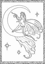 Coloring Fairy Pages Para Colorir Adult Fadas Fairies Book Desenhos Moon Creative Dover Amazon Fada Enchanted Books Haven Drawing Páginas sketch template
