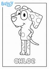 Bluey Chloe Rusty Colouring Printable sketch template
