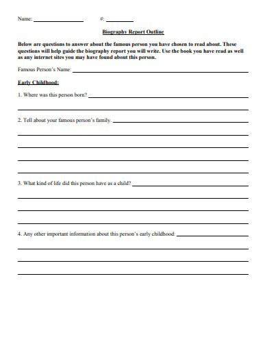 biography report templates   google docs word pages